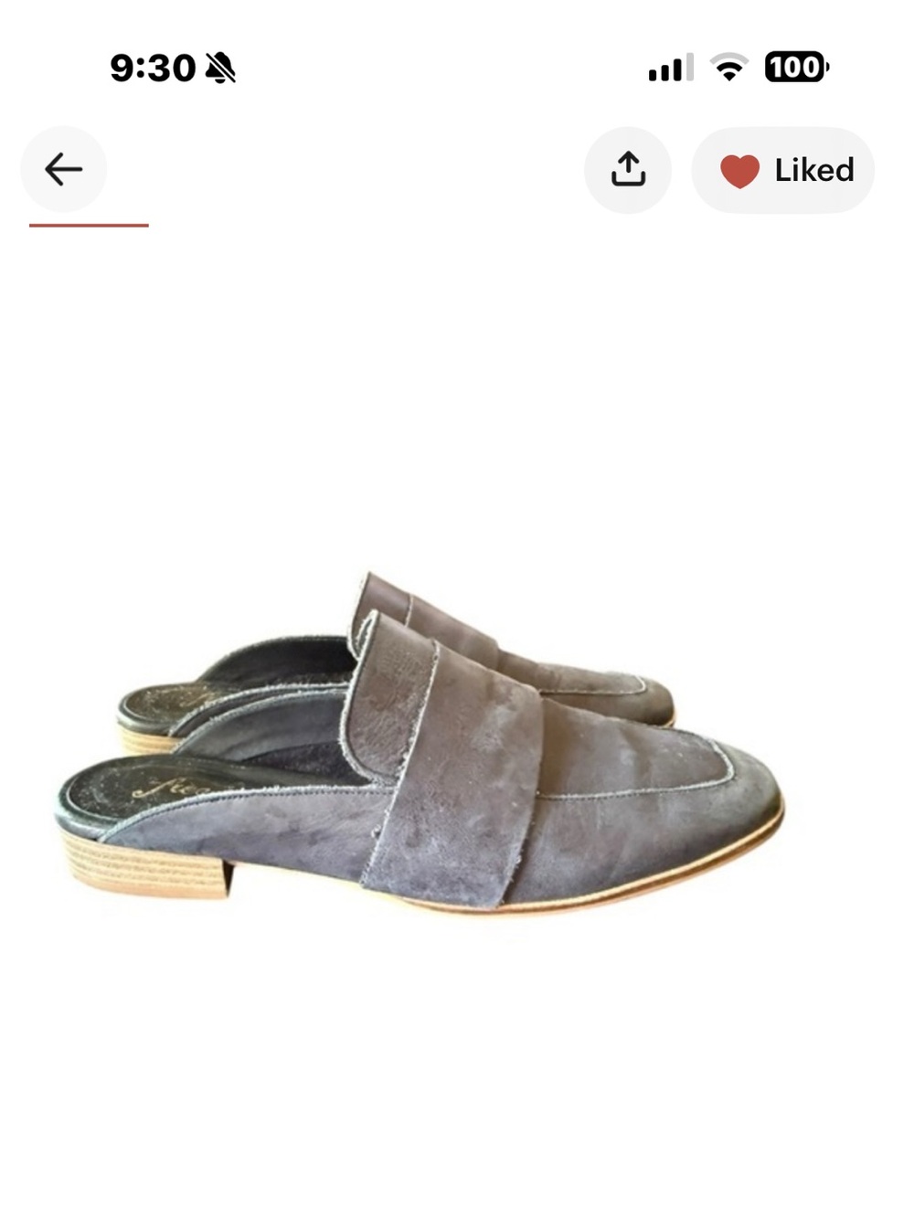 Free People At Ease Black Leather Mule /  Slides  Size 7.5